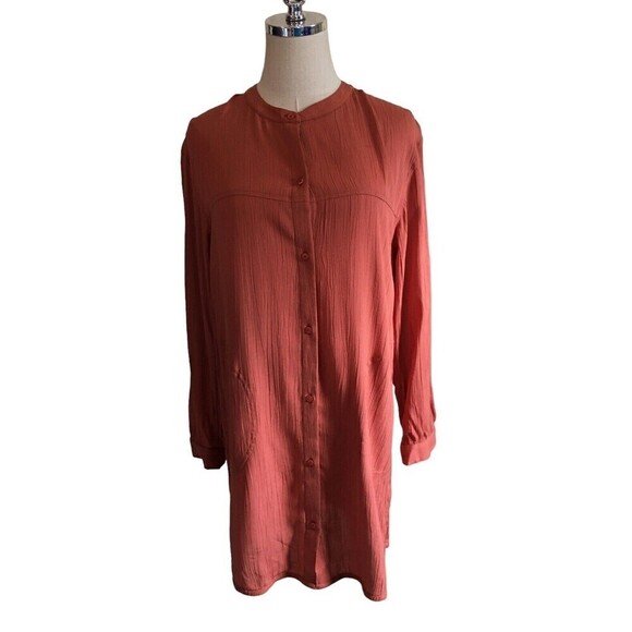 NEW Prana Orange Dress Women's Size Small Button Down Mini Shirt Dress Pockets - Picture 8 of 8